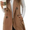 GORGLITTER Gorglitter Women'S Sleeveless Collar Long Vest Cardigans Open Front Longline Blazer Jackets Outerwear With Pocket | Coats, Jackets & Vests