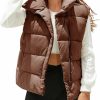 Athlisan Athlisan Puffer Vest Women Zip Up Stand Collar Sleeveless Padded Gilet Jacket | Coats, Jackets & Vests