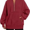 AUTOMET Automet Women'S Half Zip Oversized Sweatshirts Fleece Long Sleeve Hoodies Casual Sweaters With Pockerts | Coats, Jackets & Vests