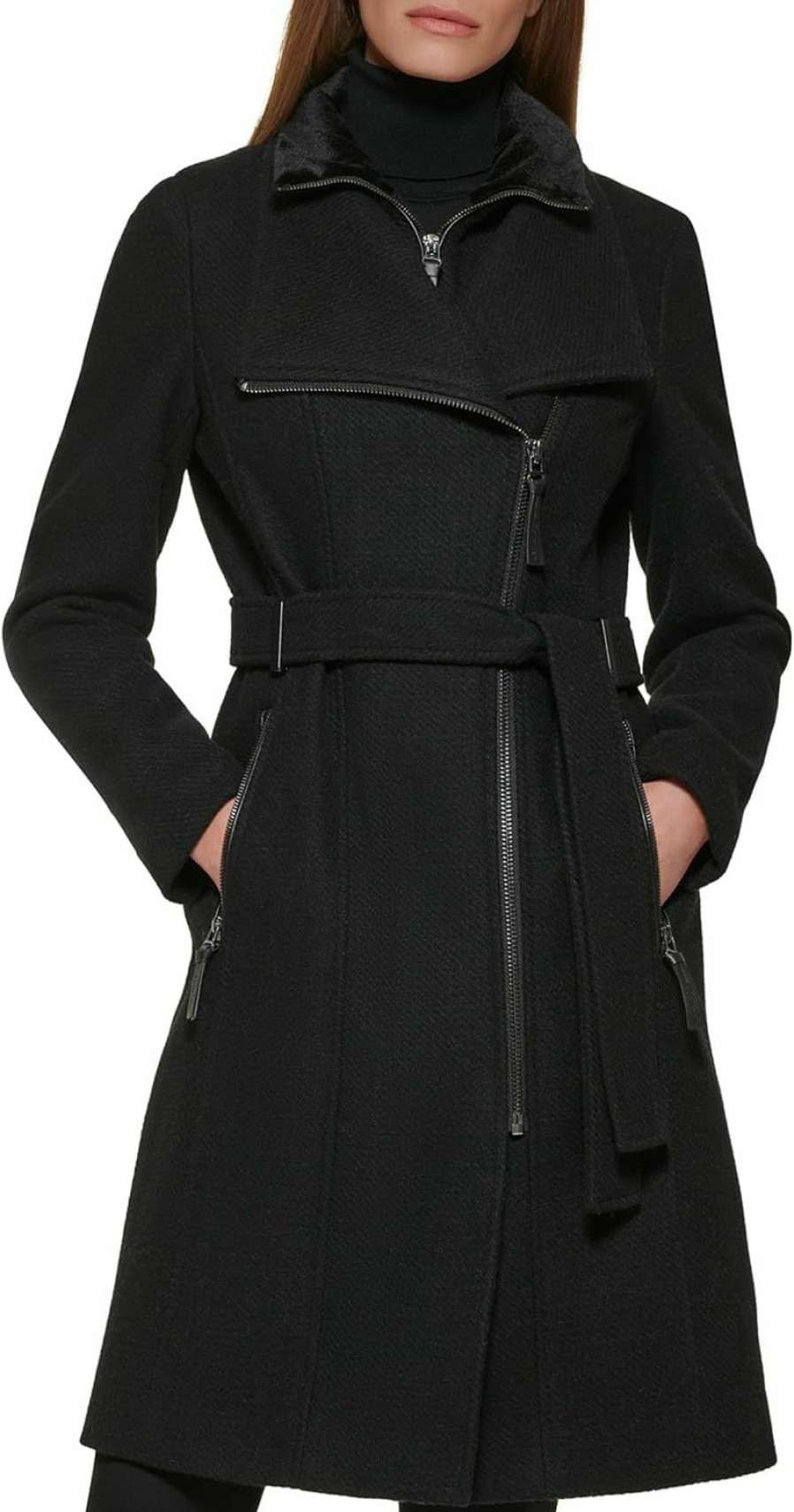 Calvin Klein Calvin Klein Women'S Angled Twill Fabric Wing Collar Coat | Coats, Jackets & Vests