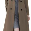 ebossy Ebossy Women'S Shawl Collar Double Breasted Below Knee Slim Wool Trench Long Coat | Coats, Jackets & Vests