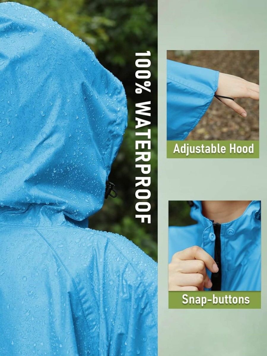 SaphiRose Saphirose Uni Rain Poncho Hooded Waterproof Raincoat For Adults Women | Coats, Jackets & Vests