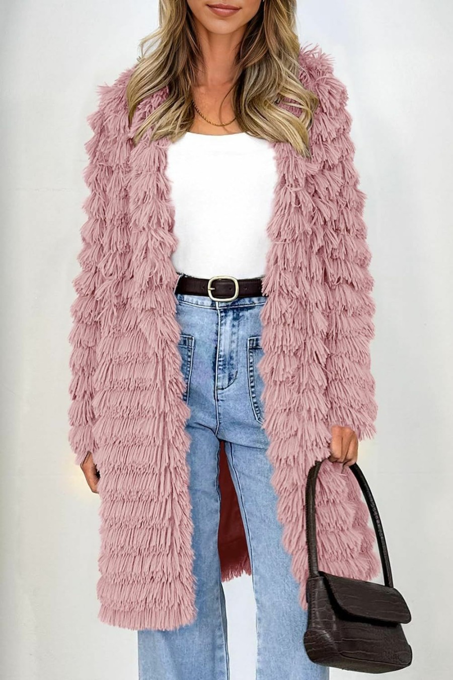 PRETTYGARDEN Prettygarden Women'S 2024 Winter Faux Fur Jackets Fall Fashion Open Front Long Shaggy Coat Outerwear | Coats, Jackets & Vests