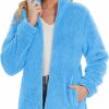 MAGCOMSEN Magcomsen Women'S Sherpa Jacket Zip Up Fleece Jacket 2023 Trendy Winter Coats Fuzzy Teddy Outfits Casual Fall Jackets | Coats, Jackets & Vests