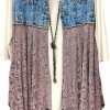 FindThy Findthy Women'S Denim Vest Sleeveless Ripped Draped Patchwork Cardigan Jean Vest With Irregular Lace Extender Hem | Coats, Jackets & Vests