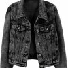 Kedera Kedera Womens Basic Button Down Vintage Black Long Sleeves Denim Jean Jacket Jacket For Women | Coats, Jackets & Vests