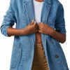 chouyatou Chouyatou Women'S Fall Business Casual Denim Blazer Suit Loose Office Boyfriend Jean Jacket | Coats, Jackets & Vests