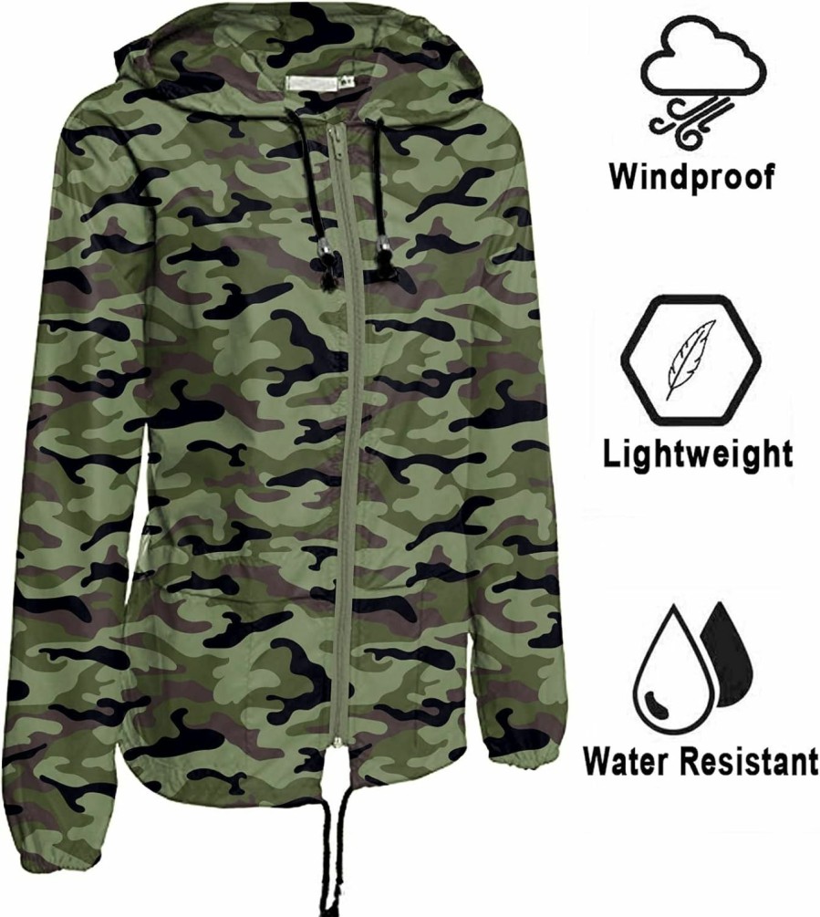 Avoogue Avoogue Raincoat Women Lightweight Waterproof Rain Jackets Packable Outdoor Hooded Windbreaker | Coats, Jackets & Vests