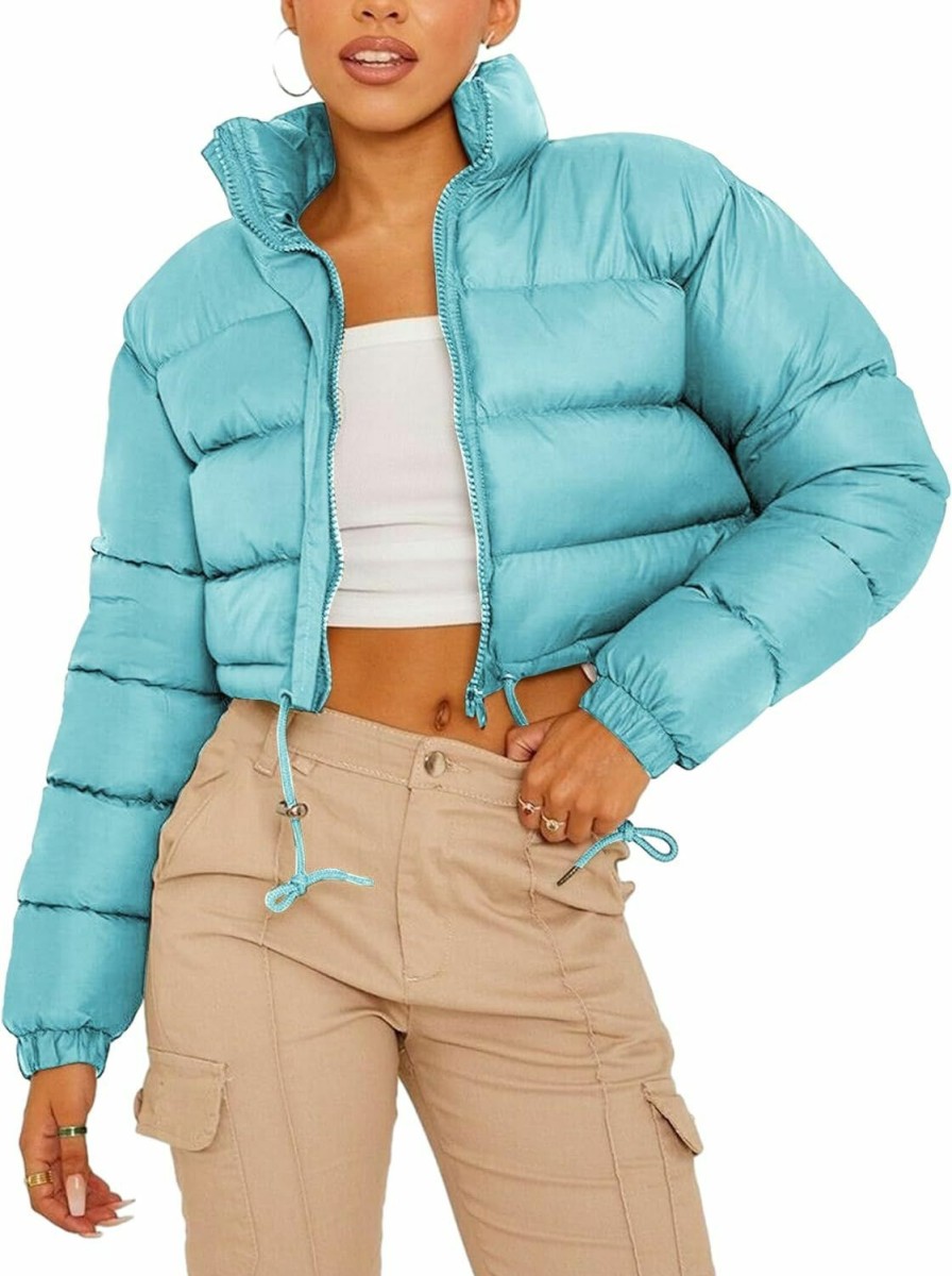 PEHMEA Pehmea Women Cropped Puffer Jacket Winter Zip Up Short Padded Down Coat | Coats, Jackets & Vests