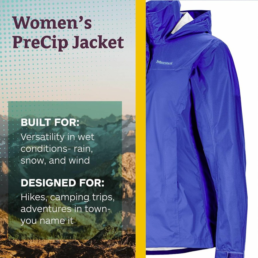 MARMOT Marmot Women'S Precip Rain Jacket | Lightweight, Waterproof, Gemstone, Medium | Coats, Jackets & Vests