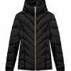 Michael Michael Kors Michael Michael Kors Women'S Black Chevron Quilted Short Packable Jacket Coat | Coats, Jackets & Vests