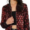 Allegra K Allegra K Women'S Sequin Long Sleeve Zipper Up Glitter Party Bomber Jacket | Coats, Jackets & Vests