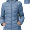 SLOW DOWN Slow Down Women Lightweight Down Puffer Coat, Women Hooded Mid-Length Packable Winter Jacket With 2 Packing Bag | Coats, Jackets & Vests