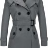 FARVALUE Farvalue Women'S Double Breasted Trench Coat Water Resistant Windbreaker Classic Belted Lapel Overcoat | Coats, Jackets & Vests