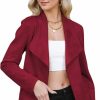 Zando Zando Womens Faux Suede Jacket Open Front Womens Bomber Cropped Jacket With Pockets Outwear Long Sleeve Fashion Biker Jacket | Coats, Jackets & Vests