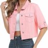 MISS MOLY Miss Moly Women'S Cropped Denim Jackets Summer Short Sleeve Classic Casual Jean Jackets | Coats, Jackets & Vests