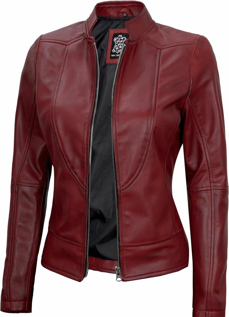 Blingsoul Blingsoul Leather Jacket Women - Cafe Racer Real Lambskin Womens Leather Jacket | Coats, Jackets & Vests