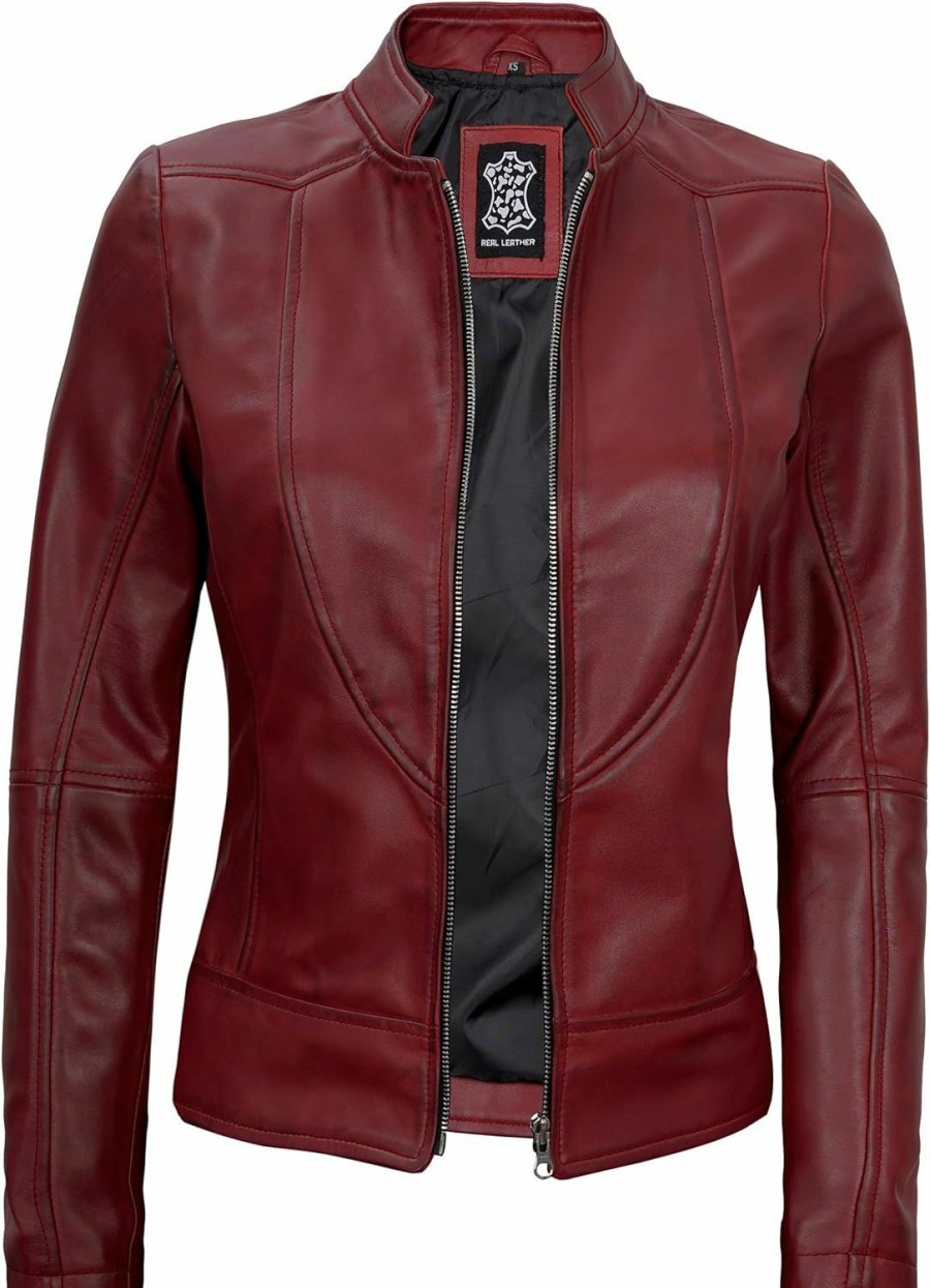 Blingsoul Blingsoul Leather Jacket Women - Cafe Racer Real Lambskin Womens Leather Jacket | Coats, Jackets & Vests