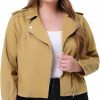 Agnes Orinda Agnes Orinda Women'S Plus Size Denim Jackets Collar Inclined Zip Closure Biker Moto Jacket 2024 | Coats, Jackets & Vests