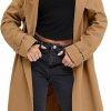 Fisoew Fisoew Women'S Double Breasted Trench Coats Causal Windproof Long Lapel Pocketed Overcoat With Belt | Coats, Jackets & Vests