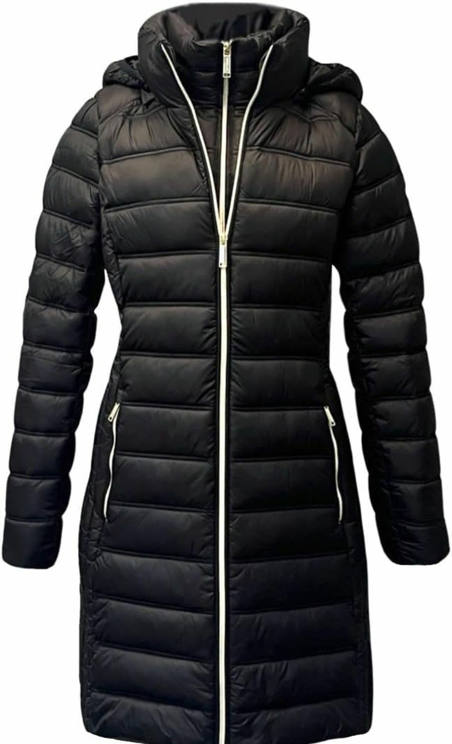 Michael Michael Kors Michael Michael Kors Hooded Long Packable Quilted Double Zip Puffer Jacket Coat Black | Coats, Jackets & Vests