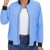 CRYSULLY Crysully Women'S Bomber Jackets Lightweight Casual Zip Up Jackets Spring Windbreaker Outerwear | Coats, Jackets & Vests