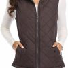 MISS MOLY Miss Moly Women Lightweight Quilted Padded Vest Stand Collar Zip Up Front Gilet Quilted | Coats, Jackets & Vests