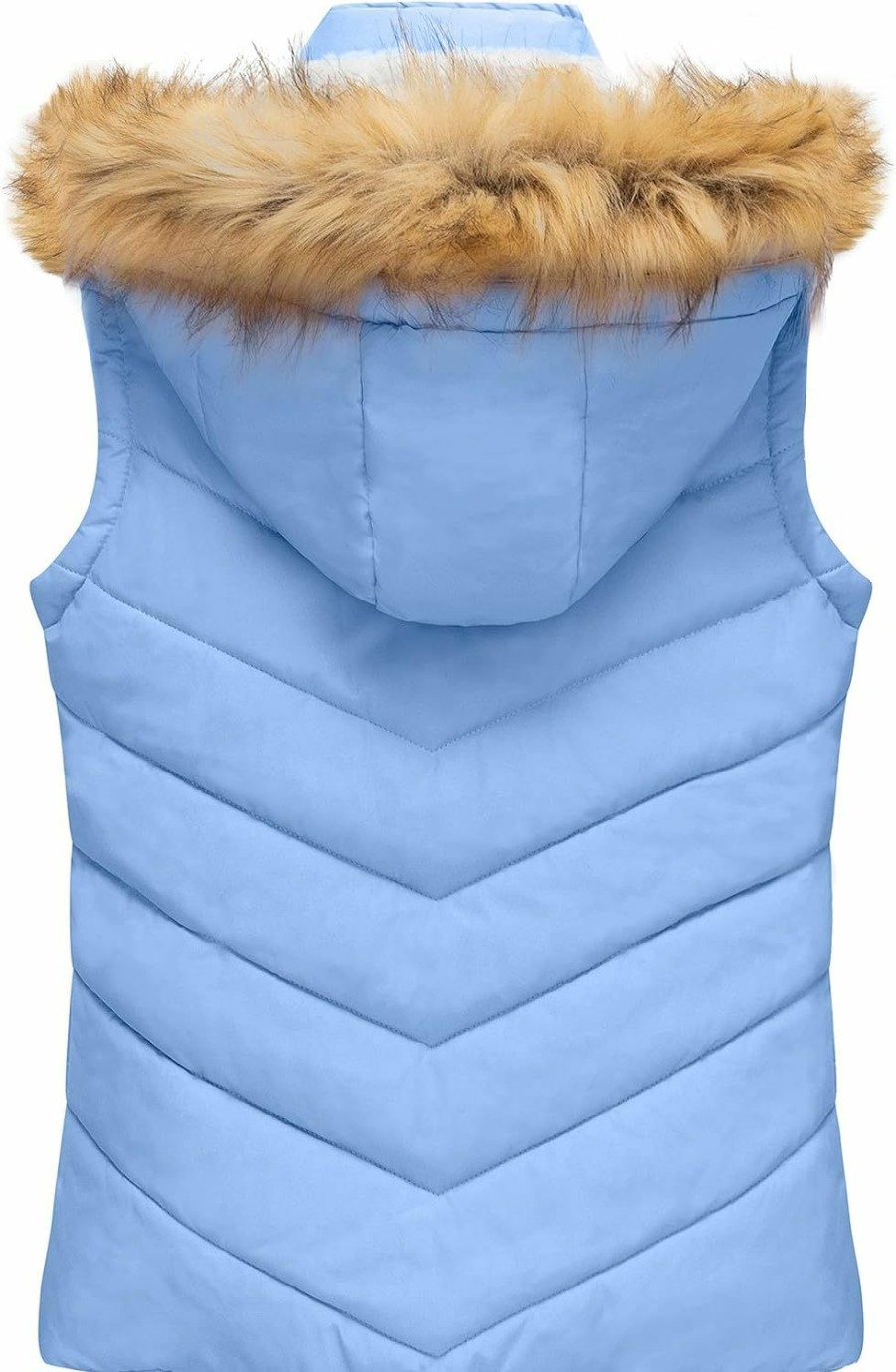 wantdo Wantdo Women'S Thicken Winter Vest Warm Puffer Vest With Removable Fur Hood | Coats, Jackets & Vests