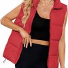 Century Star Century Star Puffer Vest For Women'S Outerwear Vests Puffy Oversized Sleeveless Zip Up Padded Stand Collar Jacket Coat Warm | Coats, Jackets & Vests