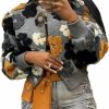 OPCAKM Women'S Cropped Floral Print Shacket Jackets Round Neck Long Sleeve Bomber Coat Outerwears | Coats, Jackets & Vests