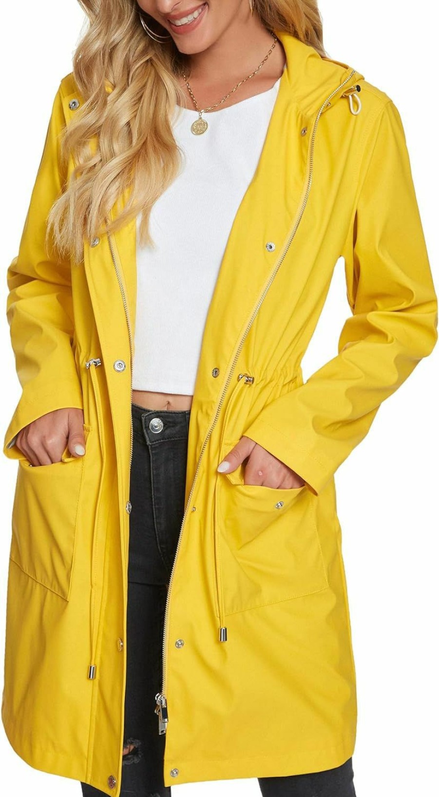 Fahsyee Fahsyee Raincoat Women, Rain Jacket Waterproof Raincoat Hooded Windbreaker Outdoor Long Active | Coats, Jackets & Vests