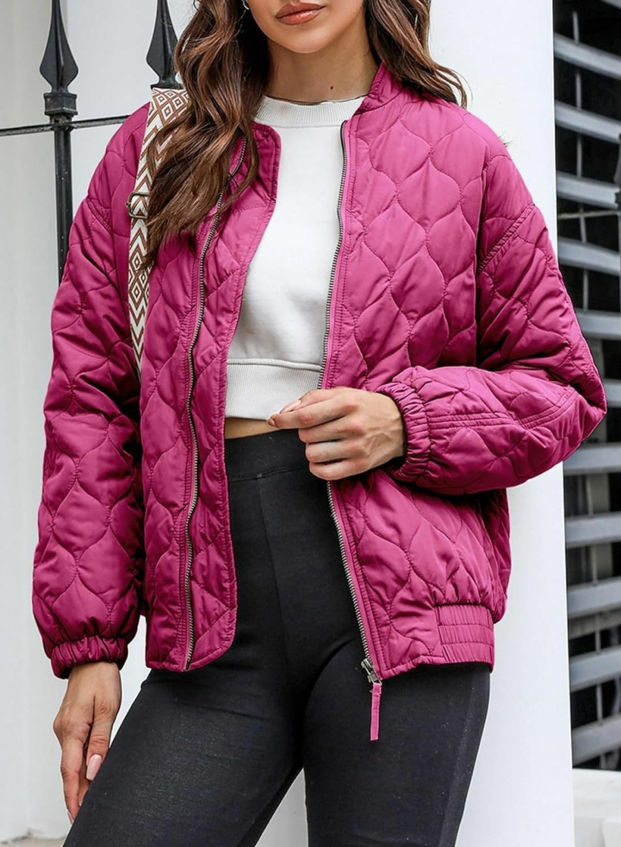 EVALESS Evaless Zip Up Jackets For Women Fashion 2023 Winter Coat For Women Business Casual Diamond Quilted Lightweight Jackets | Coats, Jackets & Vests