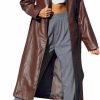 chouyatou Chouyatou Women'S Casual Lapel Open Front Pu Faux Leather Long Trench Coat With Belt | Coats, Jackets & Vests