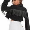 YILANUOYI Women'S Fringe Jean Jacket Tassel Distressed Ripped Crop Denim Jackets | Coats, Jackets & Vests