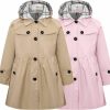 Betusline Betusline Little Girls Single Breasted Trench Coat Dress Outerwear, 2-12 Years | Coats, Jackets & Vests