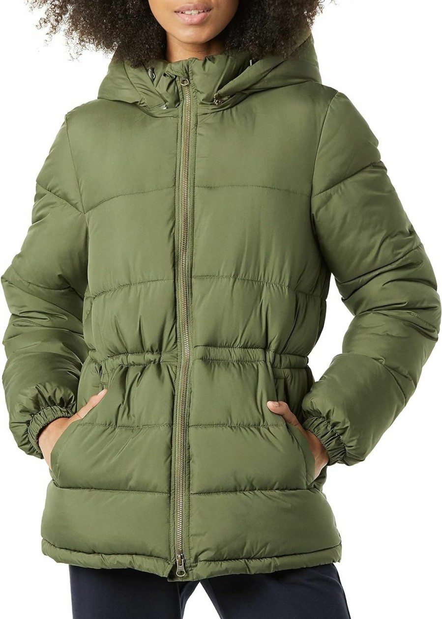 Amazon Essentials Amazon Essentials Women'S Heavyweight Puffer Jacket With Drawstring Waist | Coats, Jackets & Vests