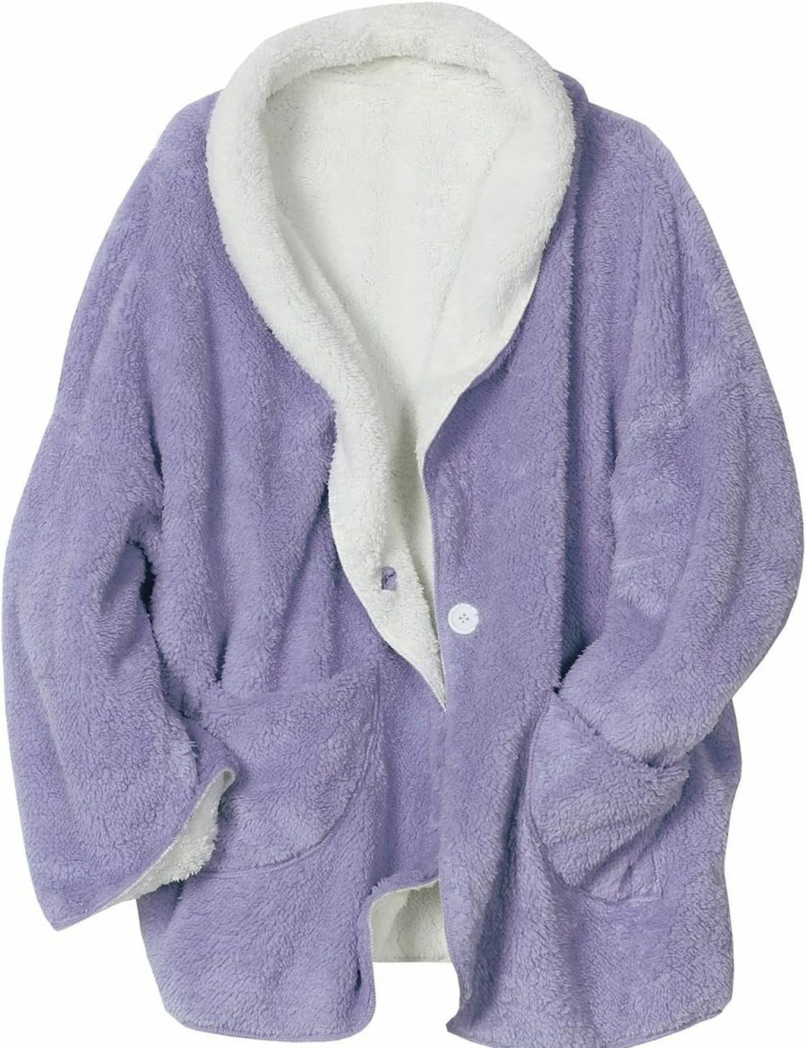 CATALOG CLASSICS Catalog Classics Womens Bed Jacket With Pockets, Fleece Bed Jackets For Women | Coats, Jackets & Vests