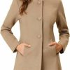 Allegra K Allegra K Women'S Winter Overcoat Mid-Long Stand Collar Single Breasted Coat Outerwear | Coats, Jackets & Vests