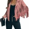 loveimgs Loveimgs Women Faux Suede Fringe Jacket Western Tassel Cropped Jacket Biker Motorcycle Leather Jacket | Coats, Jackets & Vests