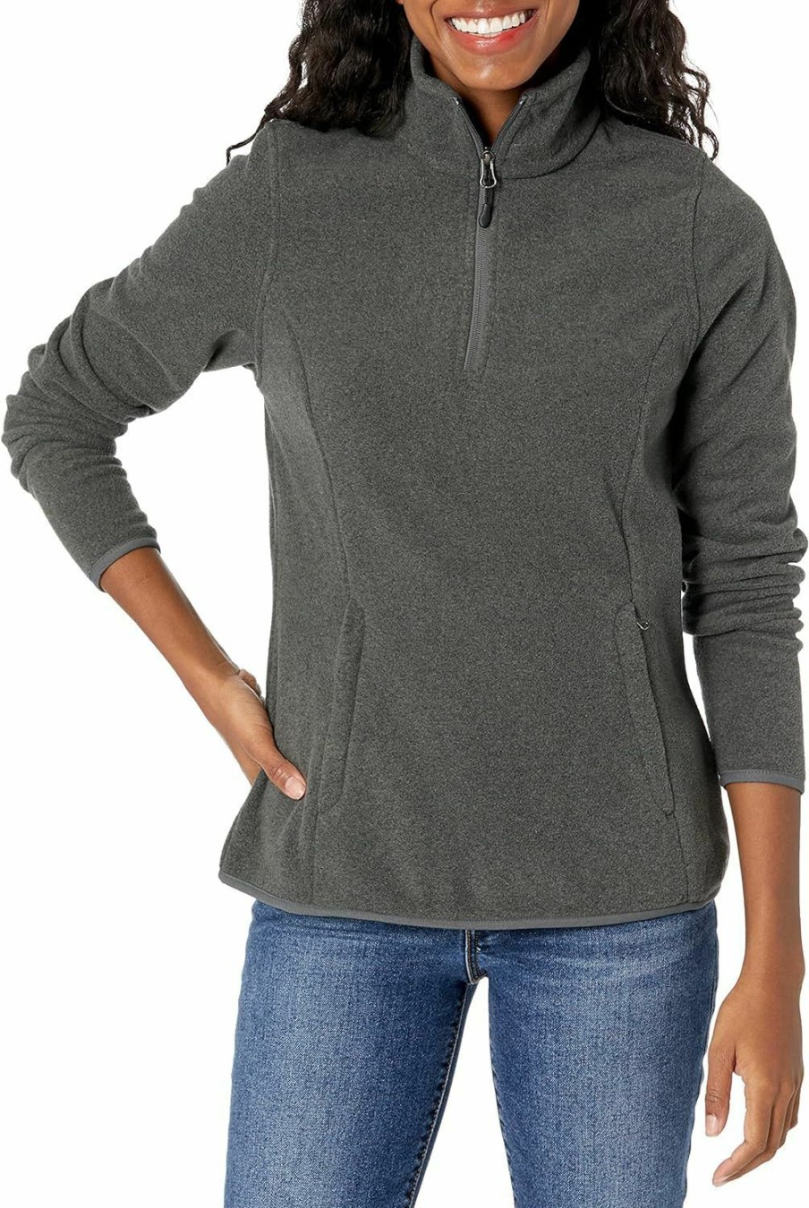 Amazon Essentials Amazon Essentials Women'S Classic-Fit Long-Sleeve Quarter-Zip Polar Fleece Pullover Jacket (Available In Plus Size) | Coats, Jackets & Vests