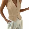 Verdusa Verdusa Women'S Single Breasted Sleeveless V Neck Vest Jacket Waistcoat | Coats, Jackets & Vests