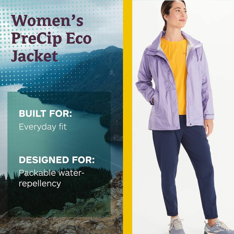 MARMOT Marmot Women'S Precip Eco Jacket | Classic, Breathable, Waterproof, Paisley Purple, Medium | Coats, Jackets & Vests