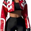 CONCINEROS Women'S Faux Leather Jacket Zip Up Cropped Bomber Leather Jacket Women 2023 S-Xl | Coats, Jackets & Vests