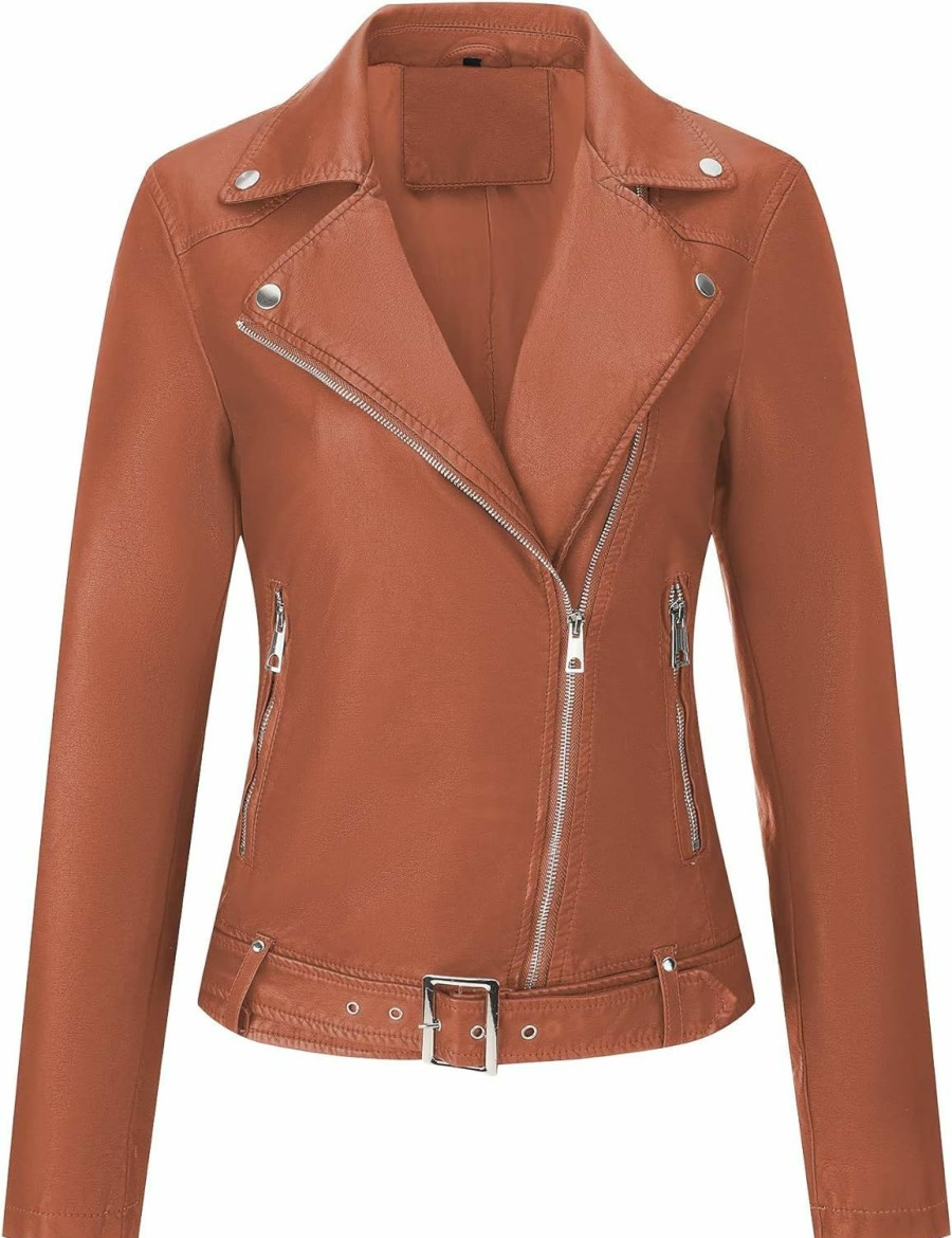 Bellivera Bellivera Women Faux Leather Motorcycle Jacket Trendy Moto Biker Casual Spring Coat | Coats, Jackets & Vests