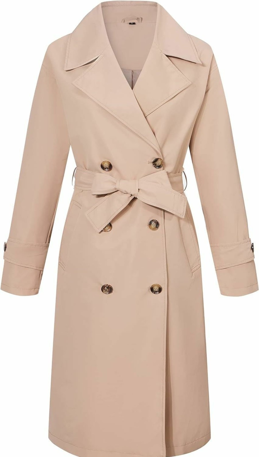 RISISSIDA Risissida Women Trench Coats Double-Breasted Spring And Fall Fashion,Water Resistant Loose Oversized Long Thin Jacket Belted | Coats, Jackets & Vests