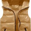 SeekMe Seekme Women'S Hooded Shiny Insulated Puffer Vest Sleeveless Down Puffer Jacket | Coats, Jackets & Vests