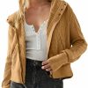 FAIABLE Womens Zip Up Hoodie Waffle Knit Shacket Casual Short Jackets With Pockets Long Sleeve Cropped Y2K Jacket | Coats, Jackets & Vests