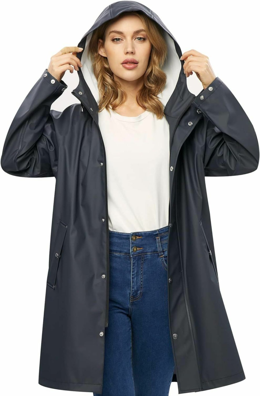 UNIQUEBELLA Uniquebella Rain Jackets For Women Waterproof, Raincoat Long Hooded Rain Coats Outdoor Windbreaker Trench Coat | Coats, Jackets & Vests