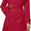 Rasujie Women'S Trench Coat Double Breasted Classic Lapel Overcoat Belted Jacket With Detachable Hood | Coats, Jackets & Vests