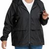 American Trends American Trends Women Plus Size Light Raincoat Jackets Packable Hooded Waterproof Windbreaker For Women | Coats, Jackets & Vests